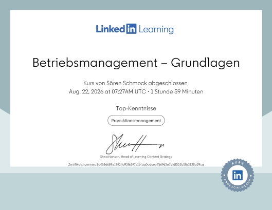 Betriebsmanagement – Grundlagen